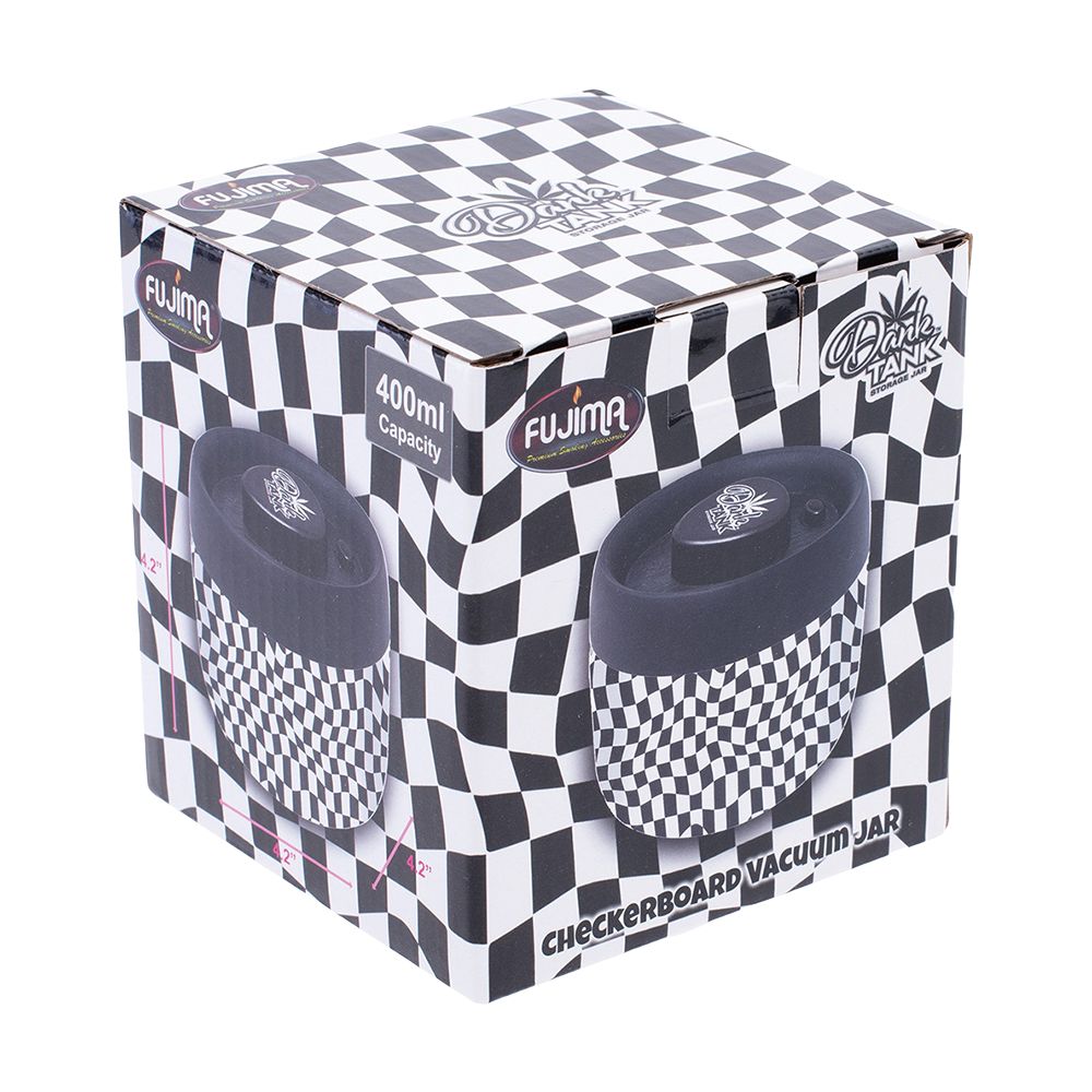 Fujima Dank Tank Vacuum Glass Jar - 4.2" / Checkerboard